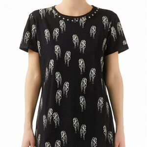 Liu Jo Milano Women's Size Medium Black T-Shirt Walking Tigers Novelty Print